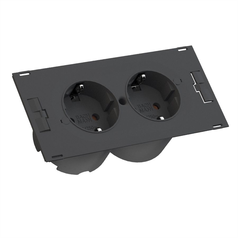 BACHMANN DUE 2x protective contact, black, 0.2 m
