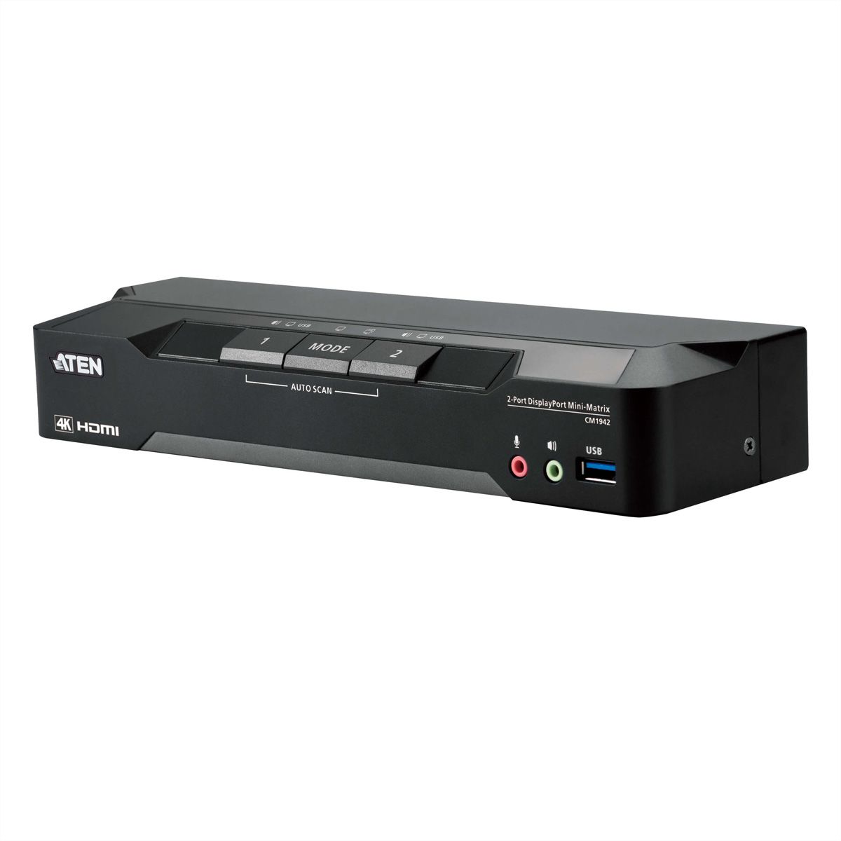 ATEN CM1942 2-poorts 4K DP Dual Display Mini Matrix Boundless KVM