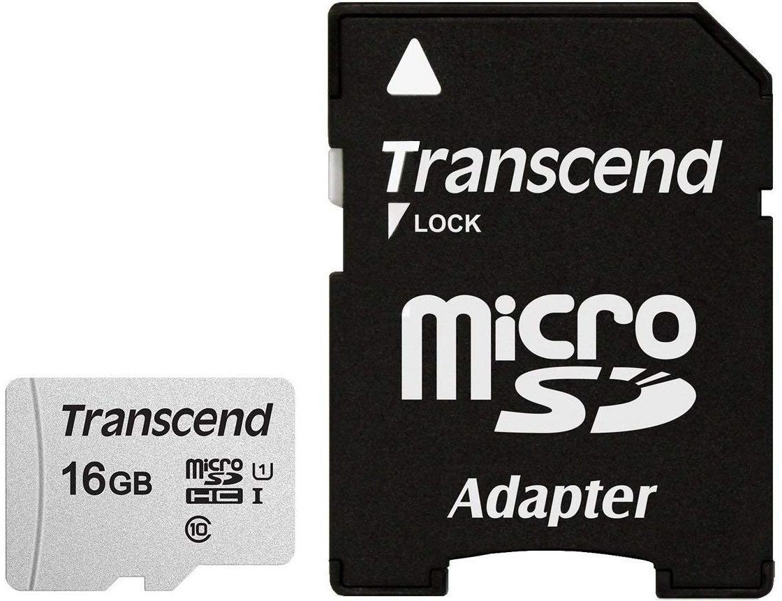 Transcend microSD Card SDHC 300S 16GB with Adapter