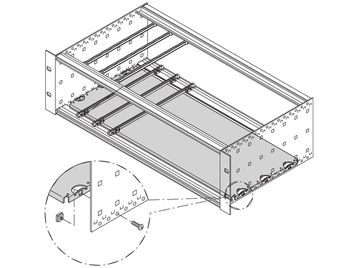 SCHROFF Mounting Plate for 19" Case and Subrack, 28 HP, 280 mm Board Length