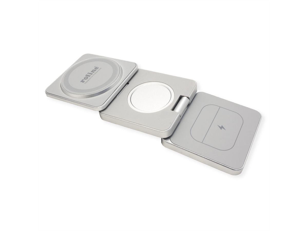 ROLINE 3-in-1 Wireless Foldable Charging Stand, for iPhone Devices
