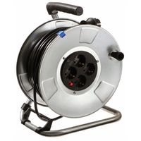 BACHMANN sheet steel cable reel 4-f. 25m, H05VV-F 3G1.5mm, IP21