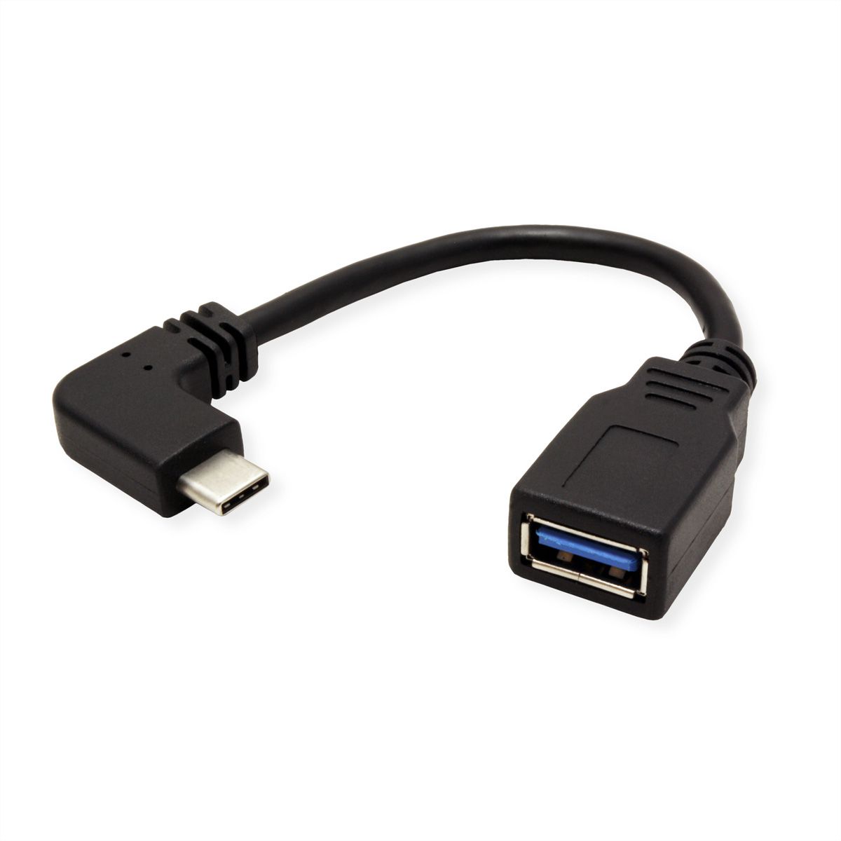 ROLINE USB 3.2 Gen 1 kabel Type C - Type A, Male/Female, OTG , zwart, 0,15 m