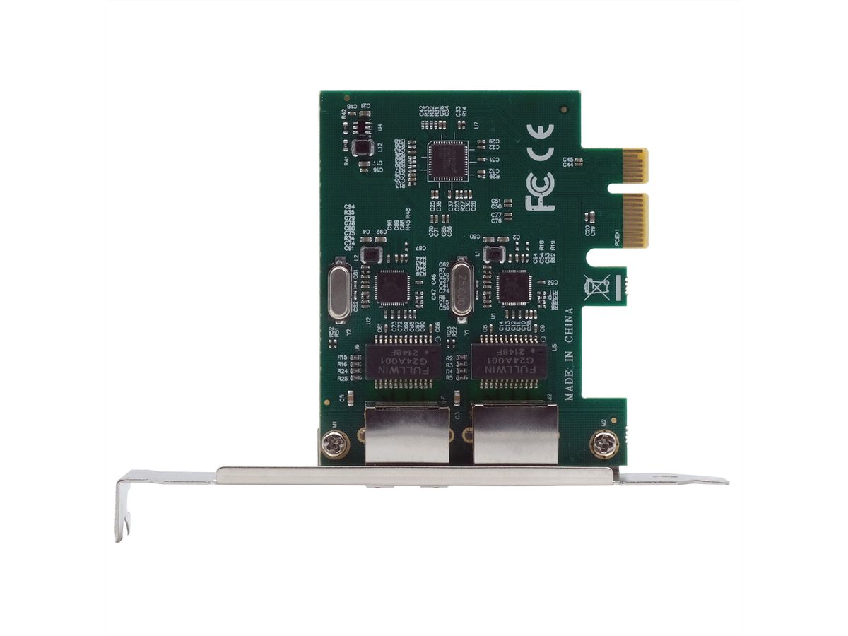 EXSYS EX-60102 2-poorts 1 Gigabit PCIe-netwerkkaart