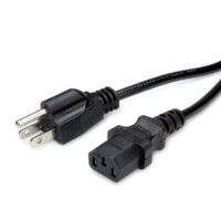 Power Cable, NEMA-5 - IEC C13 Conncector, USA, black, 1.8 m