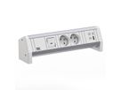 BACHMANN DESK 2xUTE 1xUSB A/C 22W 1xSwitch GST18 RAL9010