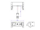 BACHMANN DESK2 1x earthing contact 1xUSB Charger Inox