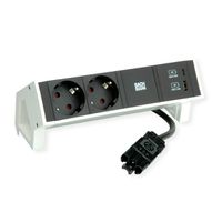 BACHMANN DESK2 2xbeschermend contact USB A&C, USB-lader 22W 0,2m GST18 wit