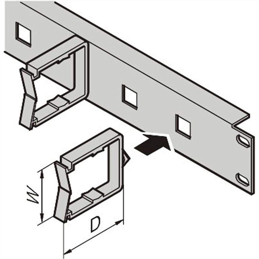 SCHROFF 19" front panel, horizontal cable routing