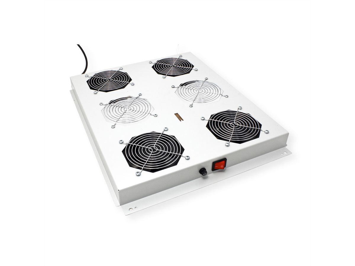 ROLINE 19-inch roof-mounted fan unit 4 fans, Thermostat grey