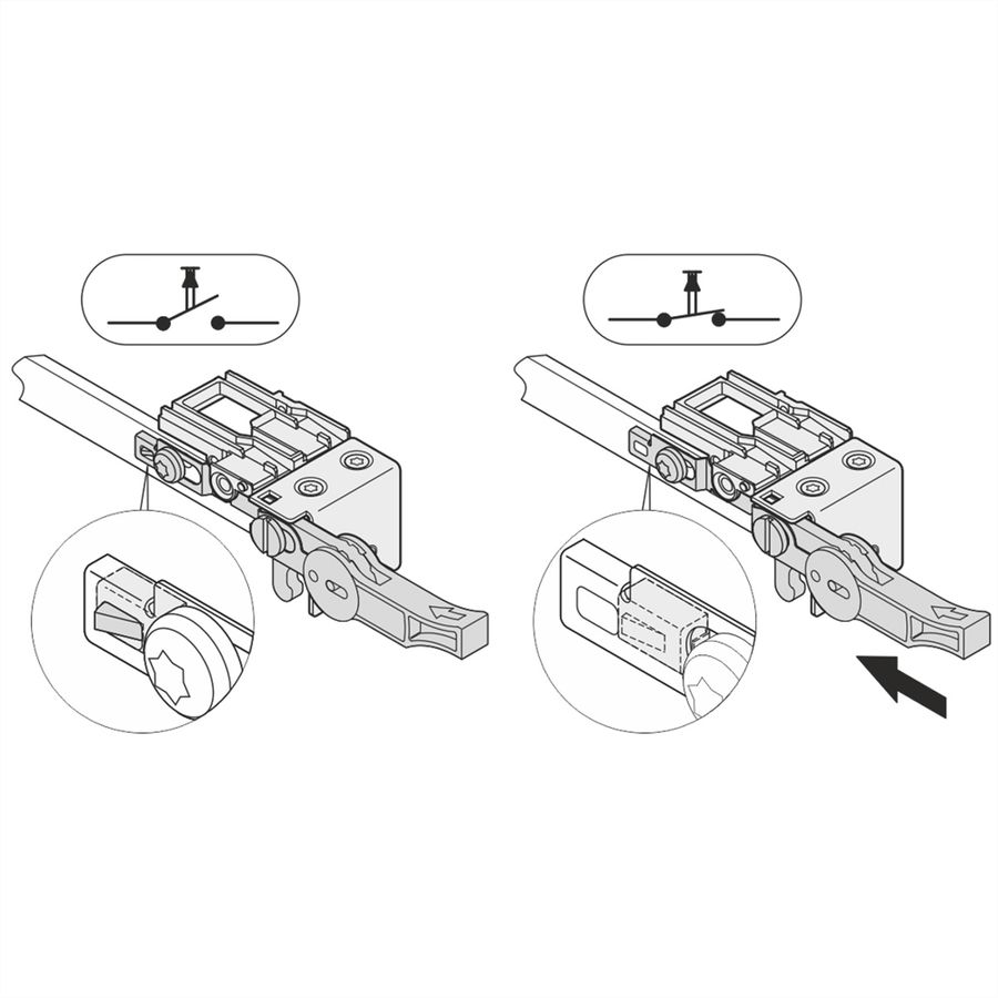 SCHROFF Microschakelaar voor Carrier Compact- en Volle-Module, Normaal Open, 10 stuks