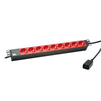 BACHMANN Stekkerdoos 19" 9x geaard C20 stekker, zwart