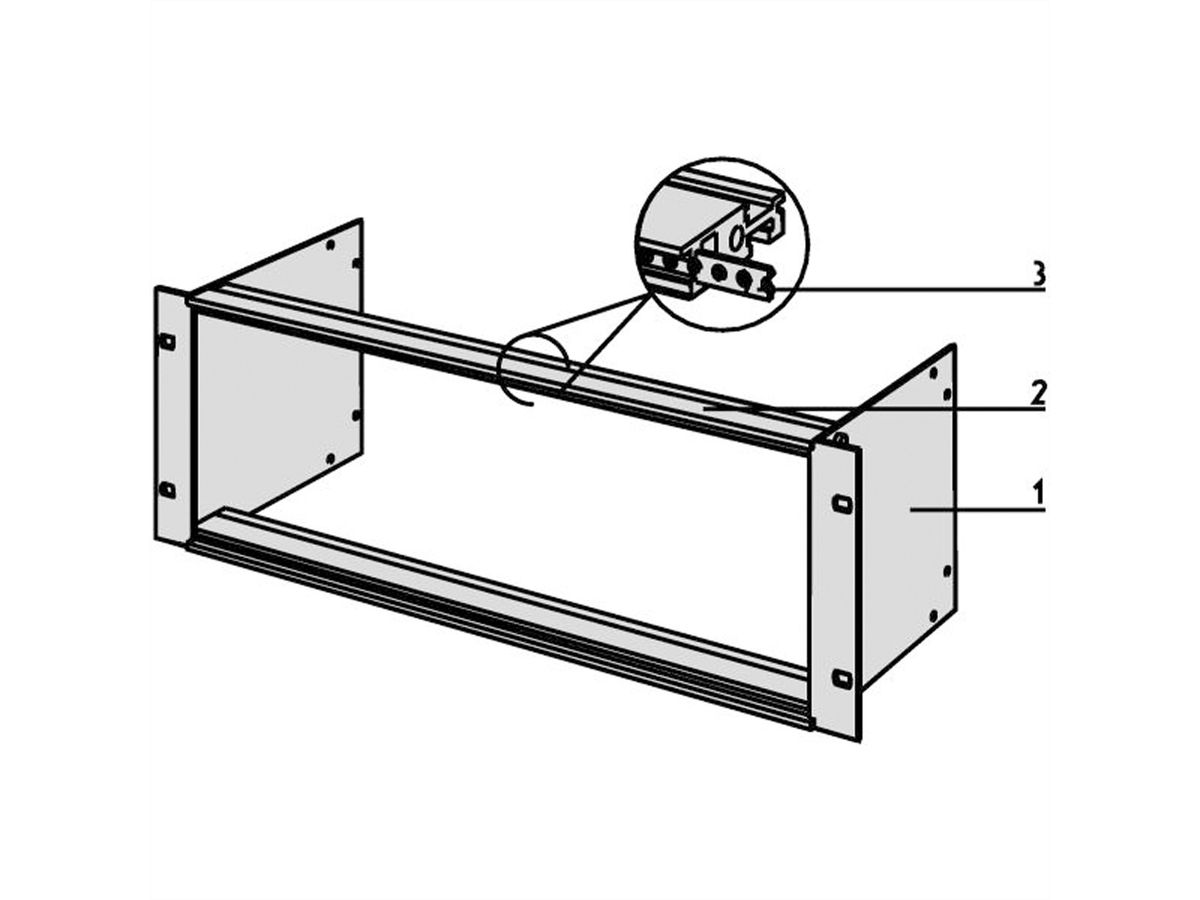 SCHROFF EuropacPRO 19" Subrack Kit for Power Distribution Module, Unshielded, 3 U, 84 HP, 115 mm