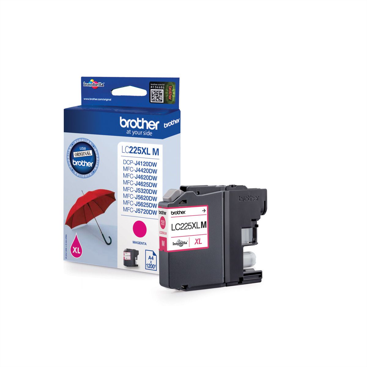 LC-225XLM, BROTHER Tintenpatrone, magenta für ca. 1.200 Seiten, Für z. B. BROTHER MFC-J4420DW, J4620DW, J4625DW, J5320DW, J5620DW, J5625DW, J5720DW