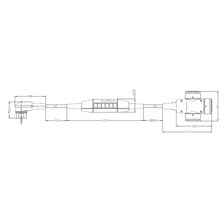 BACHMANN PRCD-S Lg: 3.15m 230V 16A 30mA, Earthing contact extension H07RN-F 3G1.5mm