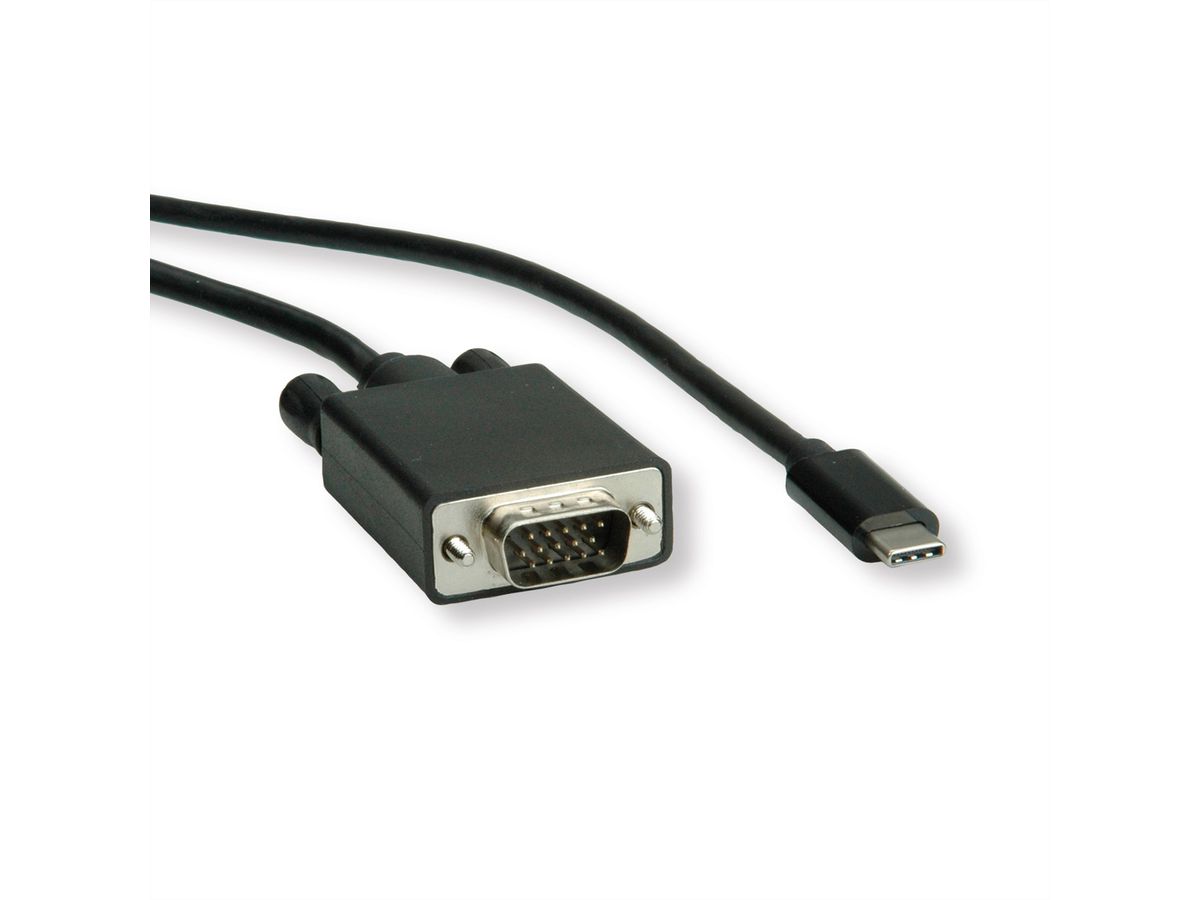 ROLINE USB type C - VGA adapterkabel, M/M, 1 m