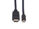 ROLINE Mini DisplayPort Kabel, Mini DP - HDMI, M/M, zwart, 1 m