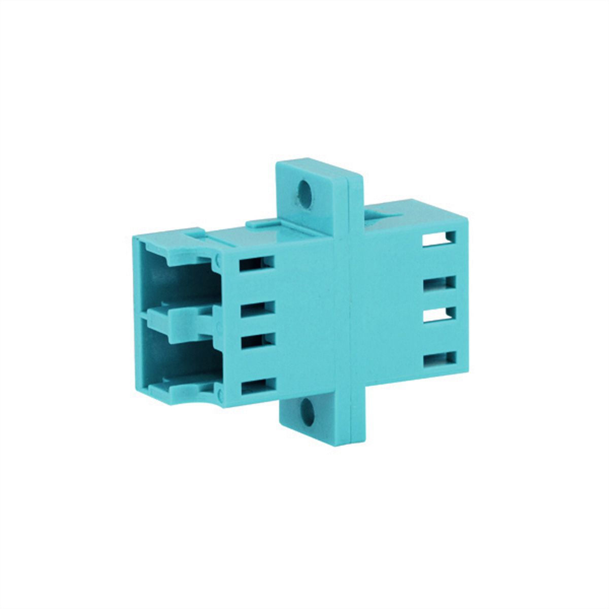 TELEGÄRTNER  LC/APC Duplex adaptor, multimode, cramic sleeve, plastic housing, turquoise, Z77