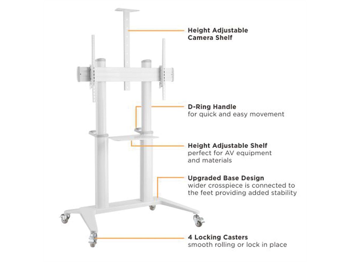 ROLINE Ultra Large LCD/TV Mobile Cart, TV < 304cm (70" - 120"), up to 140 kg, black