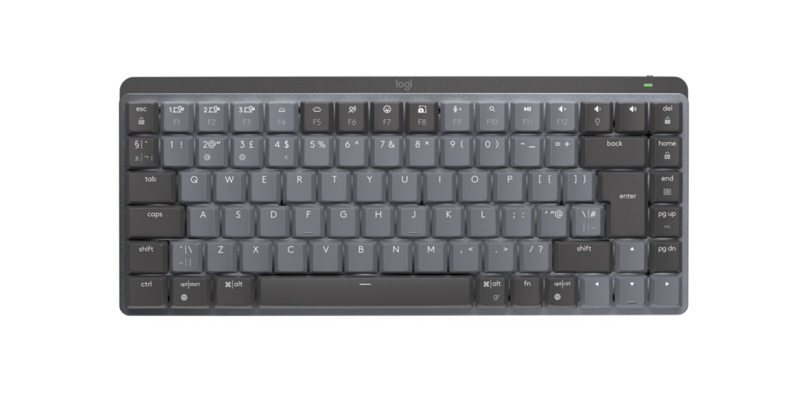 Logitech MX Mini Mechanical toetsenbord Kantoor RF Draadloos QWERTY Brits Engels Grafiet, Grijs