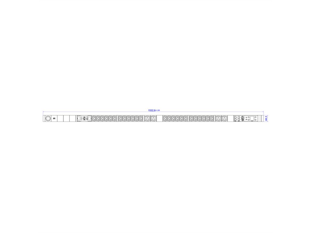 BACHMANN BN7000 24xC13 4xC19 2xLS C16A, Meting per fase 5G4 CEE3x16A Lan Schakelen.p.D.
