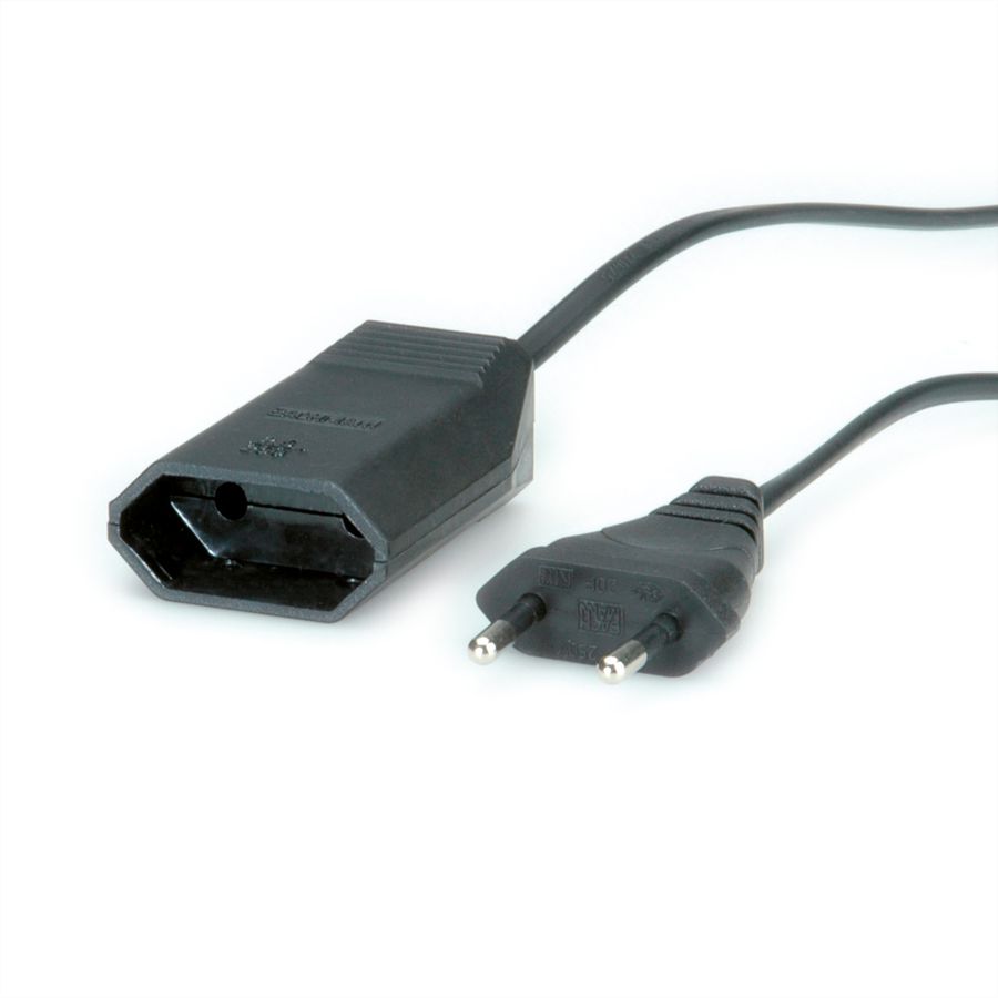 BACHMANN Euro extension lead 230V/2.5A, black, 2 m