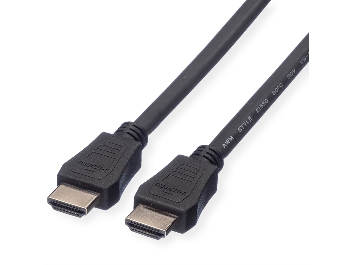 VALUE HDMI High Speed Cable + Ethernet, LSOH, M/M, black, 1 m