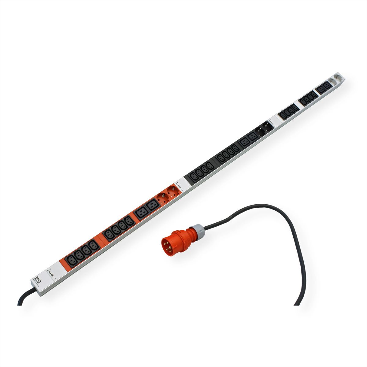 BACHMANN IT PDU ALU 1U 24x C13 6x C19 2LS CEE 3x16A red