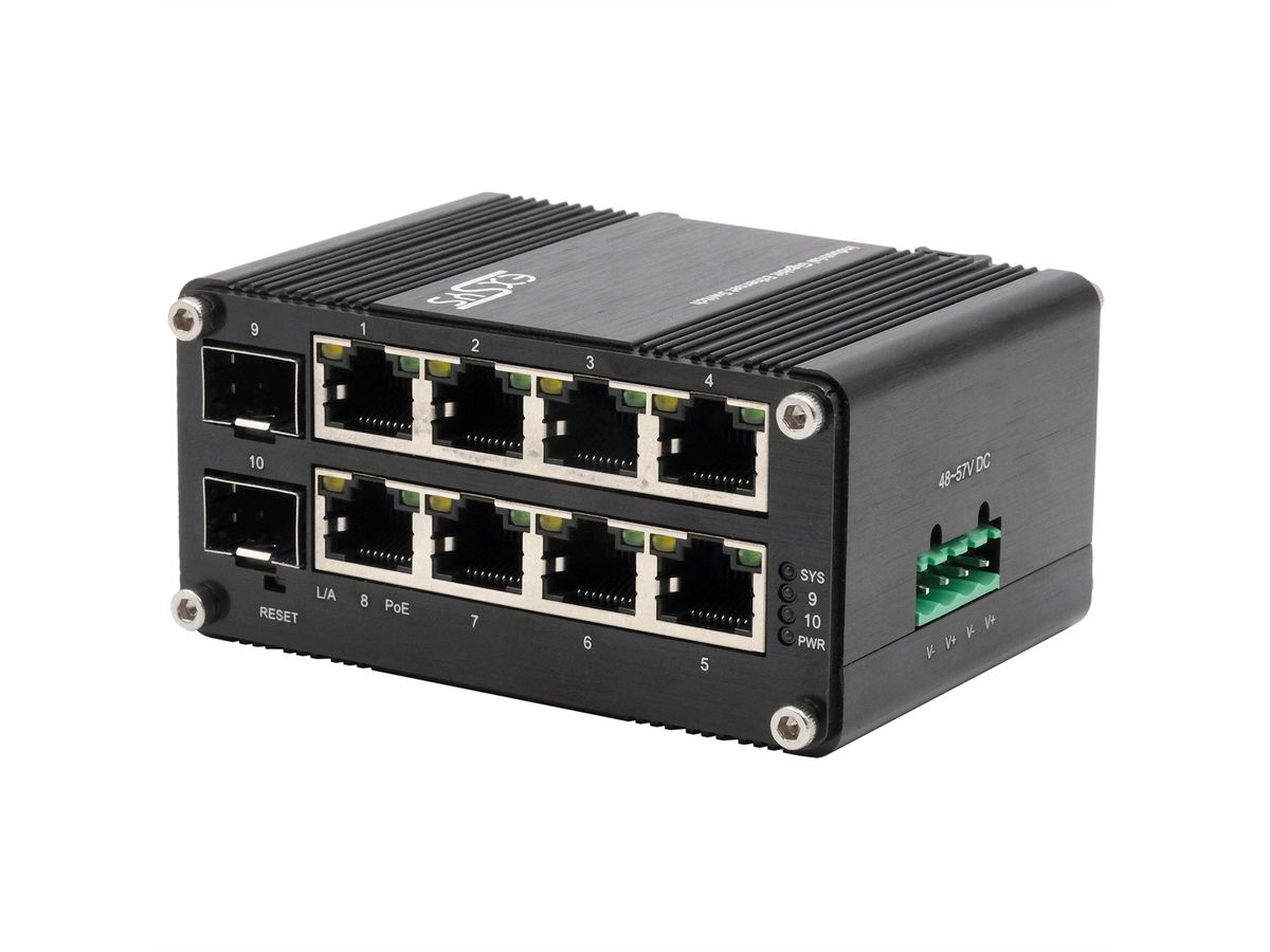 EX-62035MPoE-SFP-8+2 Port Industrial Gigabit SFP PoE+ Mini Switch Web Managed