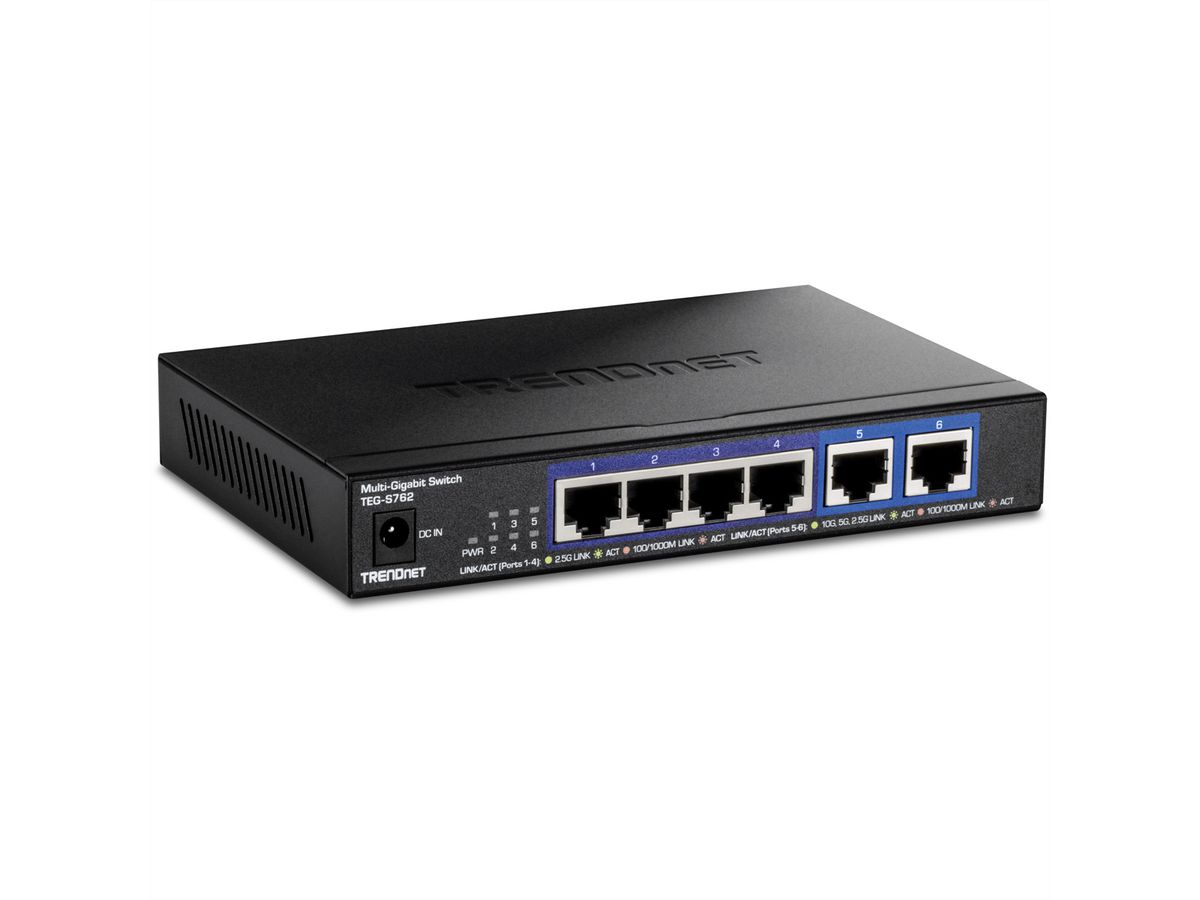 TRENDnet TEG-S762 6-poorts 10G switch, zwart