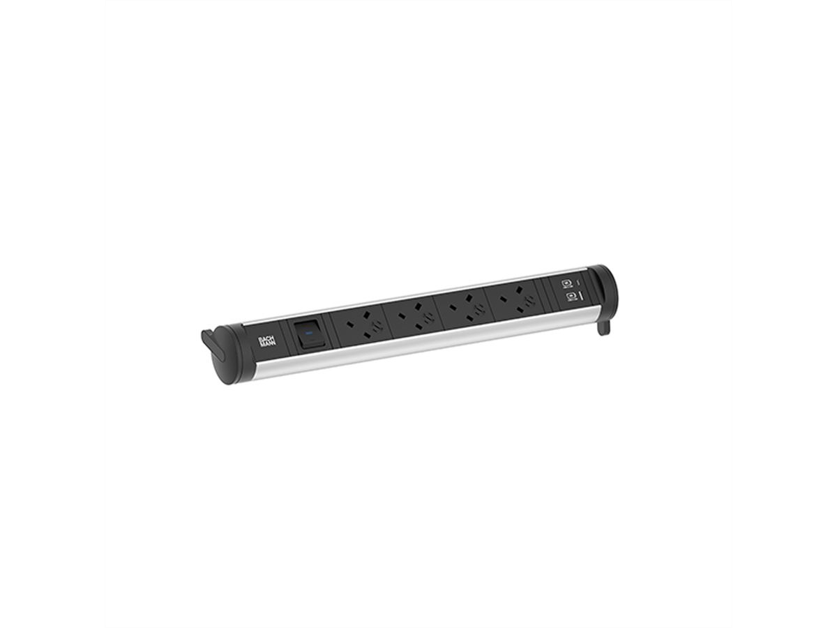 BACHMANN CYCLE Sokkel 4xUK 1xSchakelaar 1xUSB A/C 22W 0,2m GST18