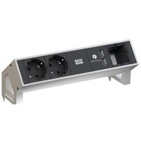 BACHMANN DESK2 2x earthing contact 1x USB charger 1x ABD, GST18 Inox