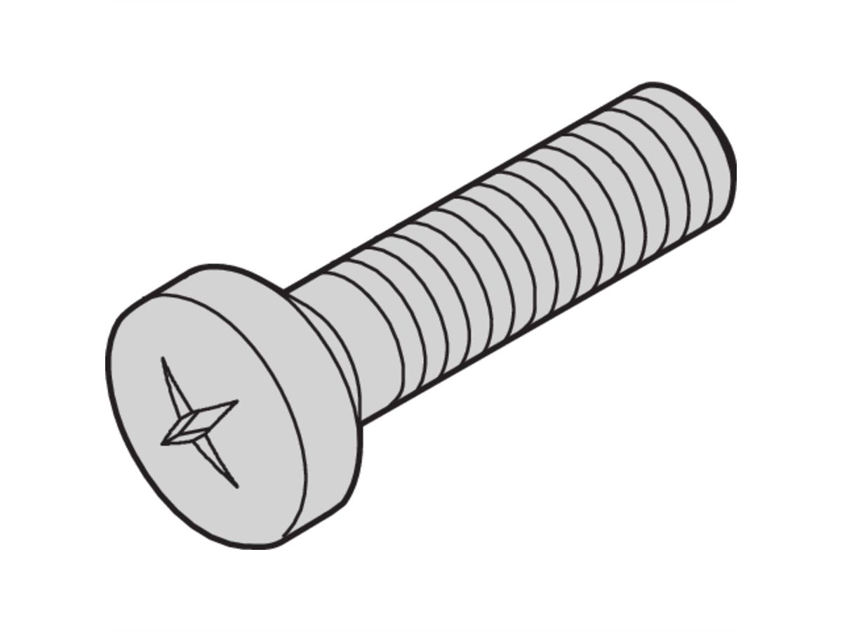 SCHROFF Kruiskopschroef, Pozidrive, M3 x 6, St, Verzinkt, 100 stuks