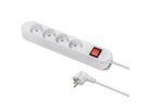 BACHMANN SMART stekkerdoos 4x geaard contact, met schakelaar, wit, 1,5 m
