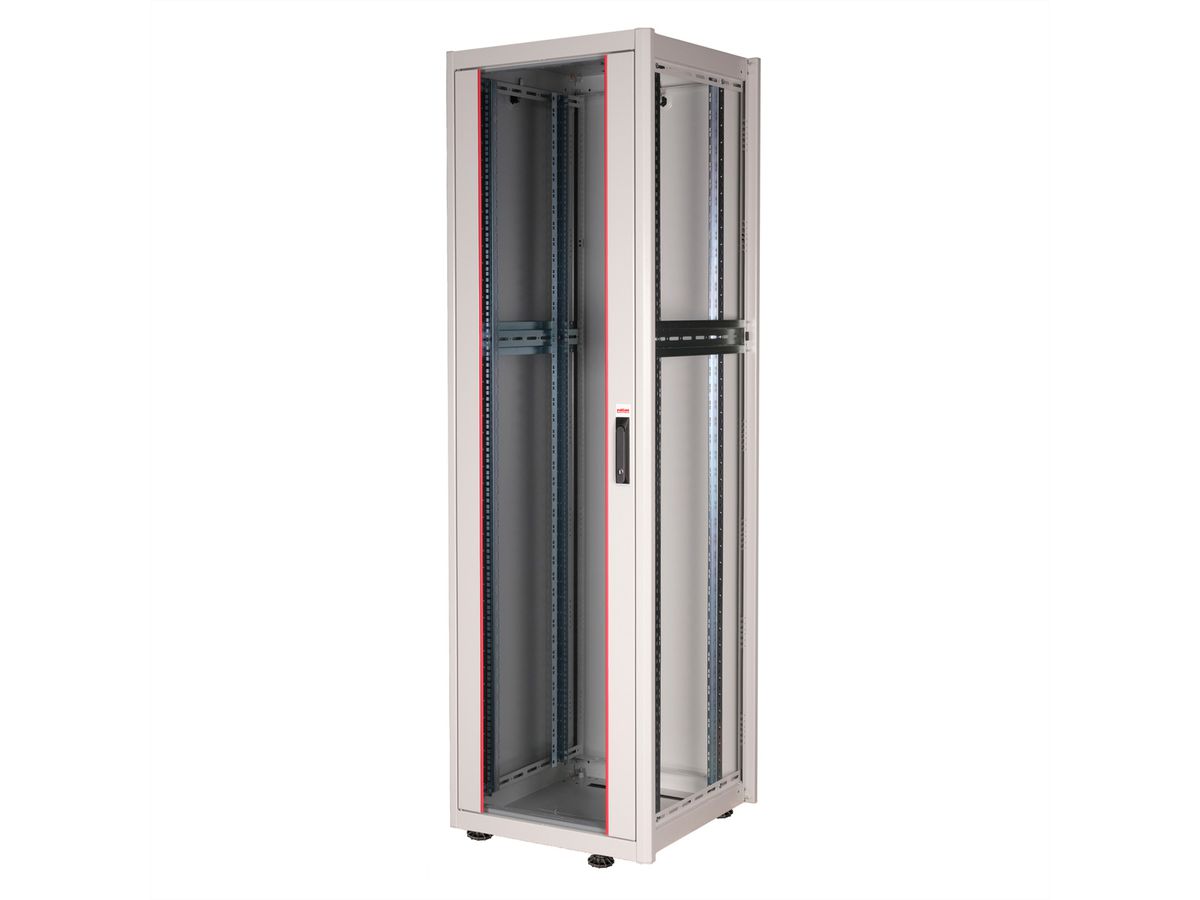 ROLINE 19-inch network cabinet Basic 42 U, 600x600 WxD glass door grey