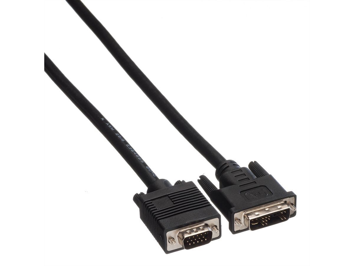 ROLINE DVI Cable, DVI (12+5) - HD15, M/M, 3 m