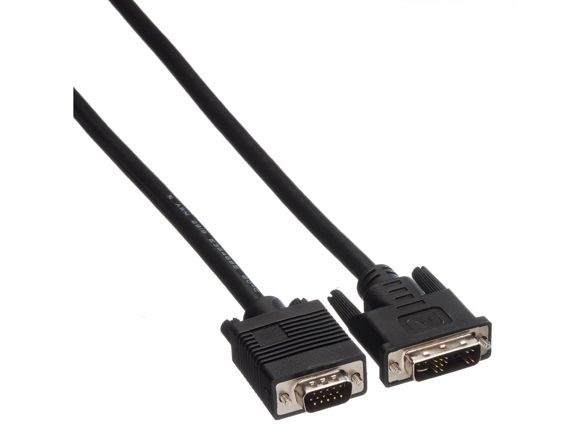 ROLINE DVI-VGA kabel, DVI (12+5) - HD15 M/M, 3 m