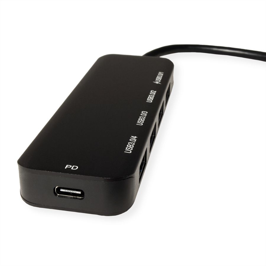 VALUE USB 3.2 Gen 1 Hub, 4 Ports, Type C connection cable, with PD