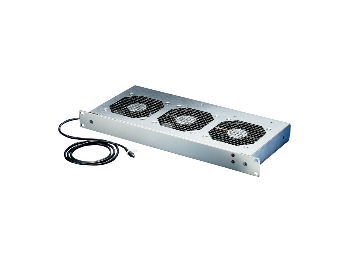 SCHROFF 19'' Fan Unit, 1 U, Speed Control and Monitoring, 3 Fans, 24 VDC, Speed-controlled and function-monitored