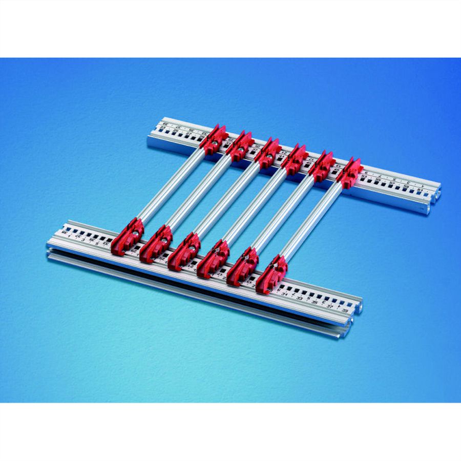 SCHROFF Guide Rail Multi Piece, Mid-Piece, Plastic Extrusion, 1000 mm, 2 mm Groove Width, Grey, 10 Pieces