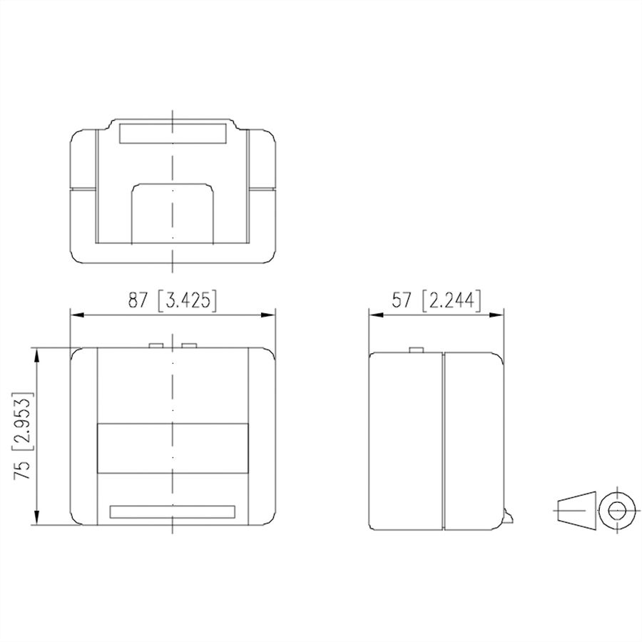 METZ CONNECT Modul IP20 AP-Gehäuse grau, mit PK-Auslass unbestückt