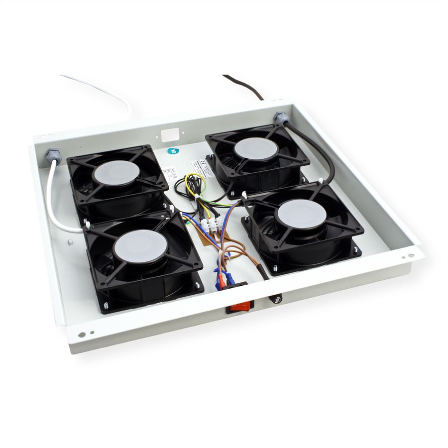 ROLINE 19-inch roof fan unit 4 fans, thermostat, grey