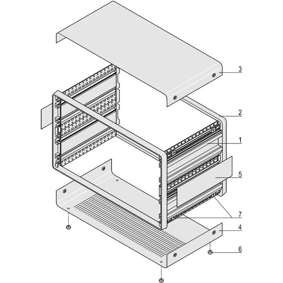 SCHROFF CompacPRO Desktop, niet-afgeschermde 6 HE, 84 HE, 391 mm
