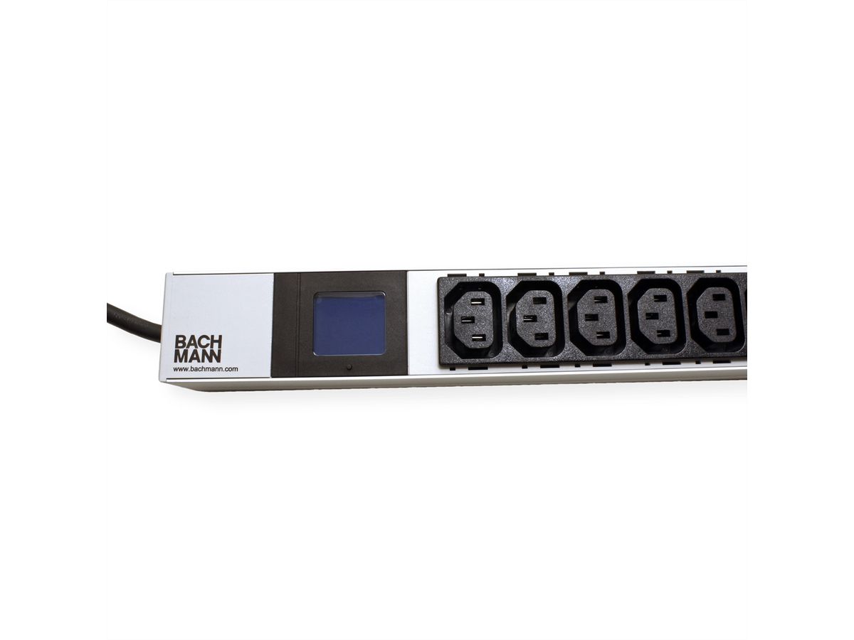 BACHMANN BN0500 19" PDU 1U 16xC13 4xC19, power measurement, CEE 16A connection, blue