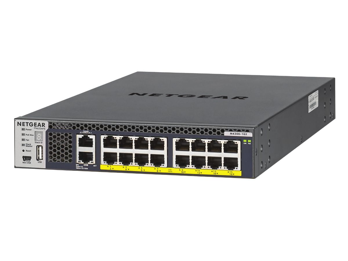 Netgear M4300-16X Managed L3 10G Ethernet (100/1000/10000) Power over Ethernet (PoE) 1U Black