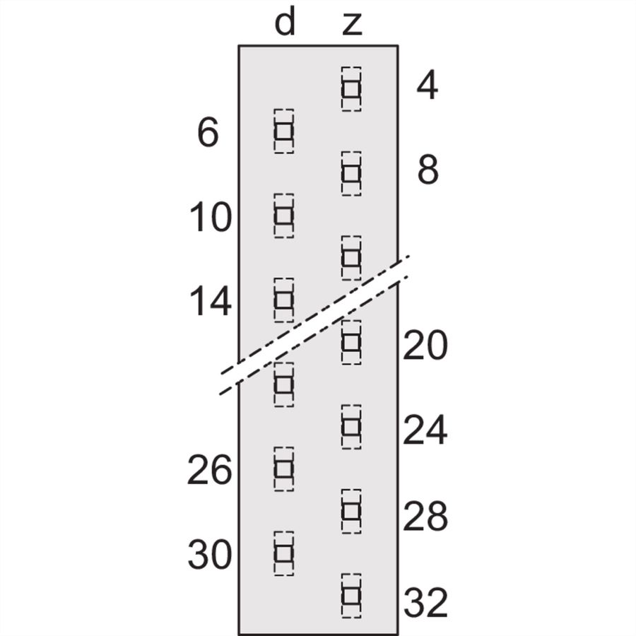 SCHROFF Stekker Type H, EN 60603, DIN 41612, Mannelijk, 15 Contacten, Stiftlengte 2,9 mm
