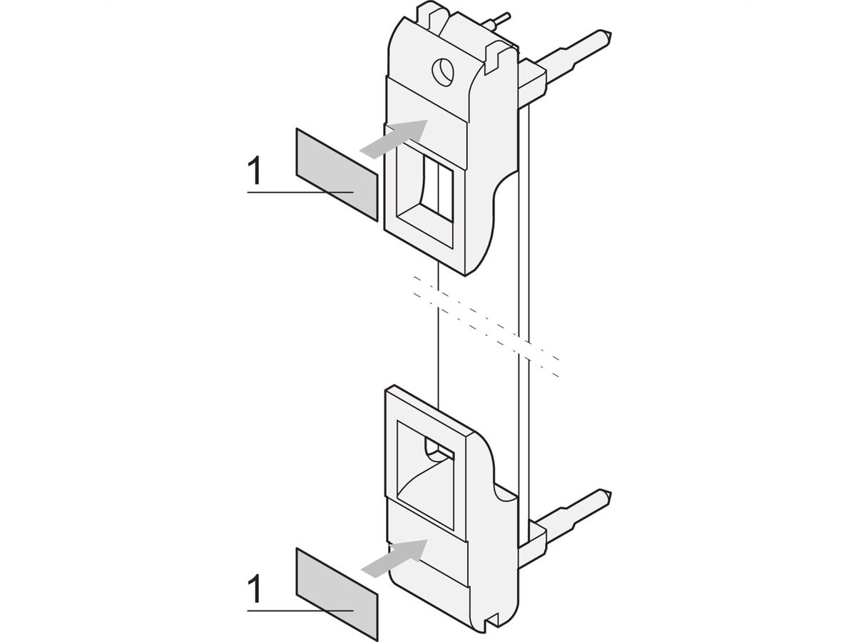 SCHROFF Insteekmodule etikettenstrook voor IEL, IET handgreep, blad met 210 stuks, 19 x 9,5 mm
