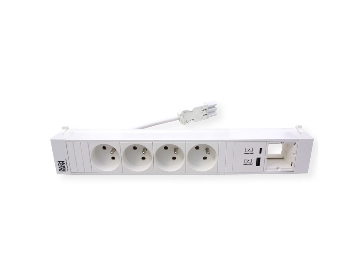 BACHMANN POWER FRAME 4xUTE 1xUSB A/C 22W 0.2m GST18