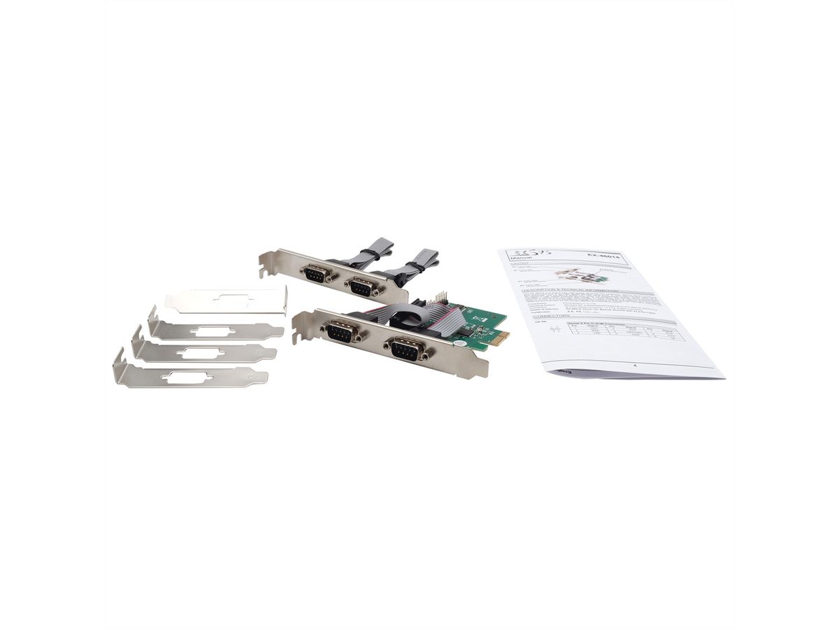 EXSYS EX-46014 4S seriële RS-232 PCIe-kaart