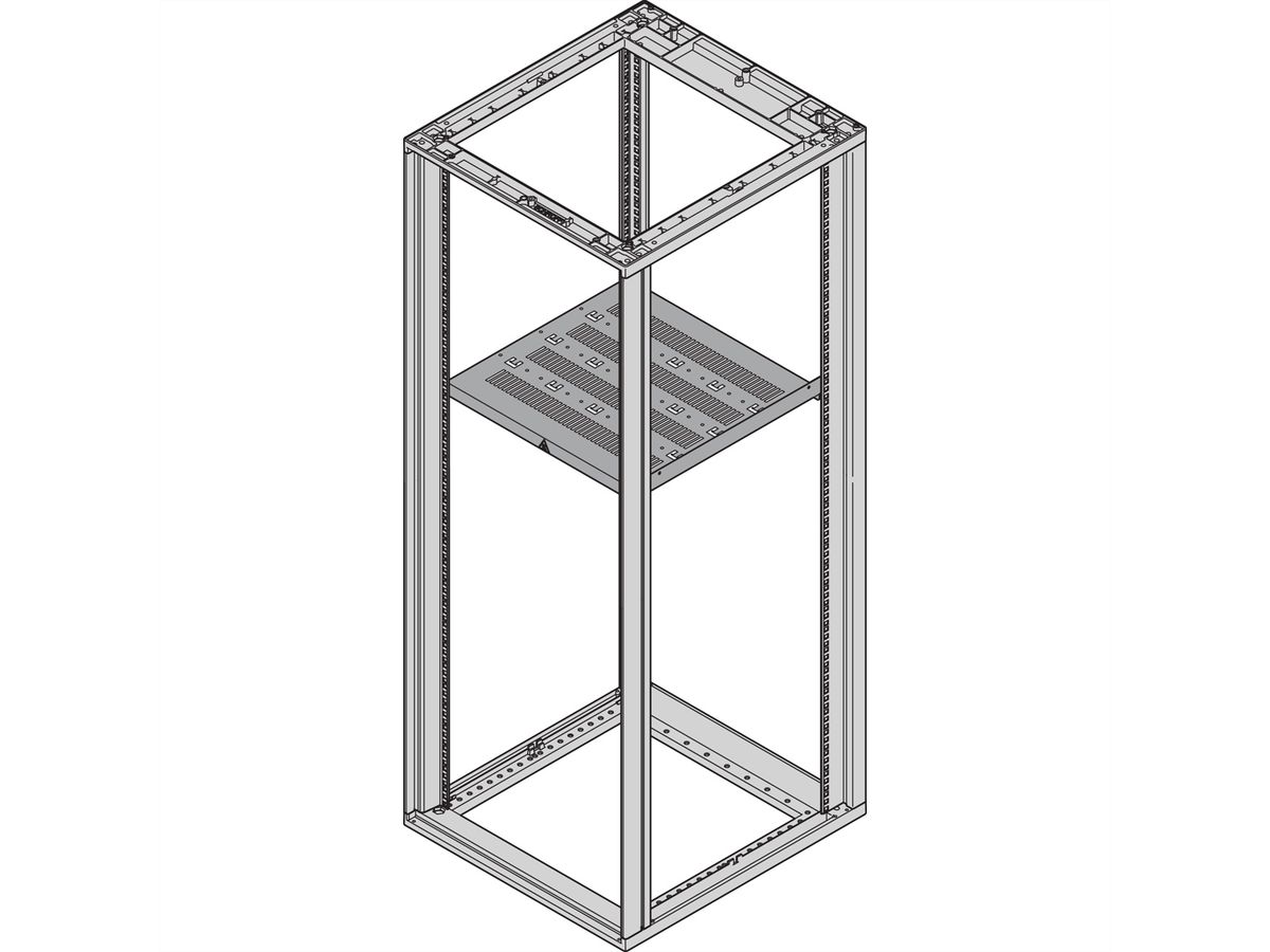 SCHROFF Novastar 19" boekenplank, stationair, 1 HE 600W 800D